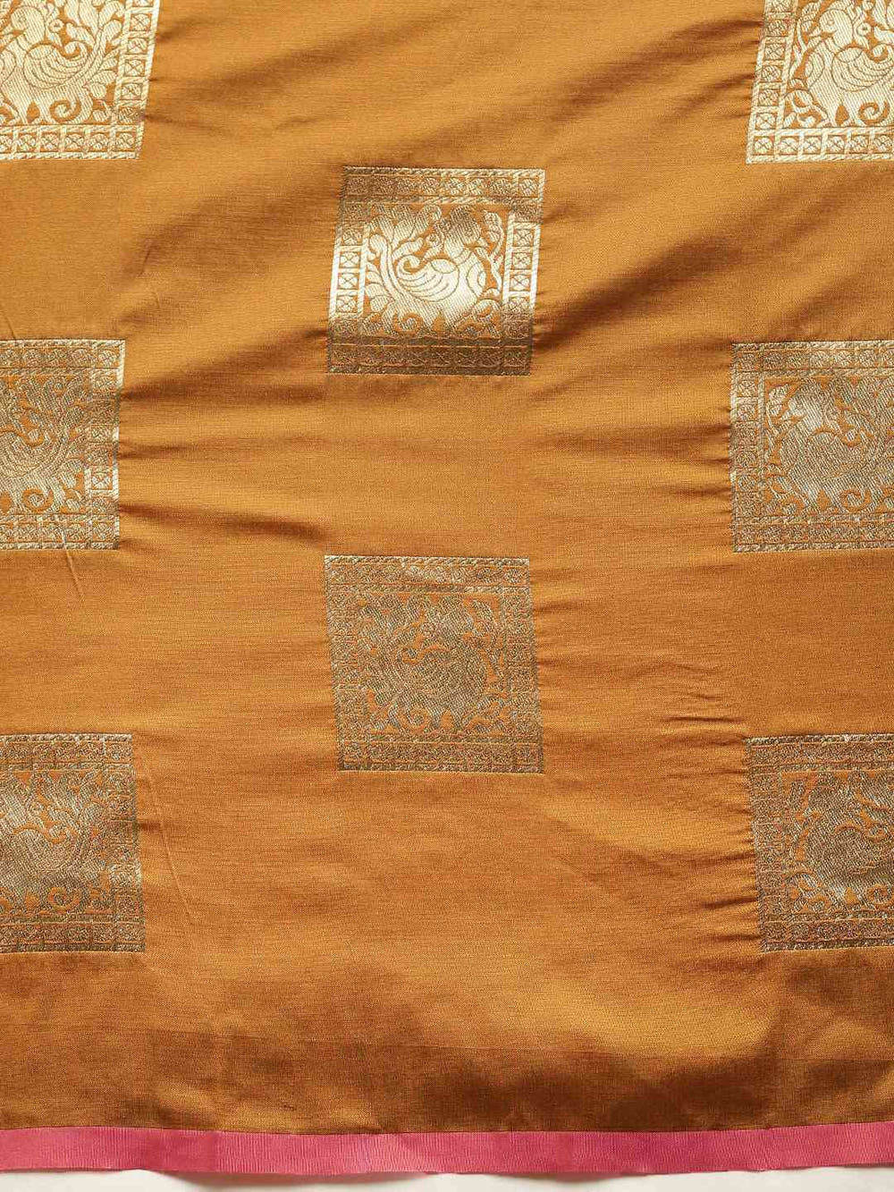 Kanjivaram Mustard Colour Silk Blend Woven Design Saree
