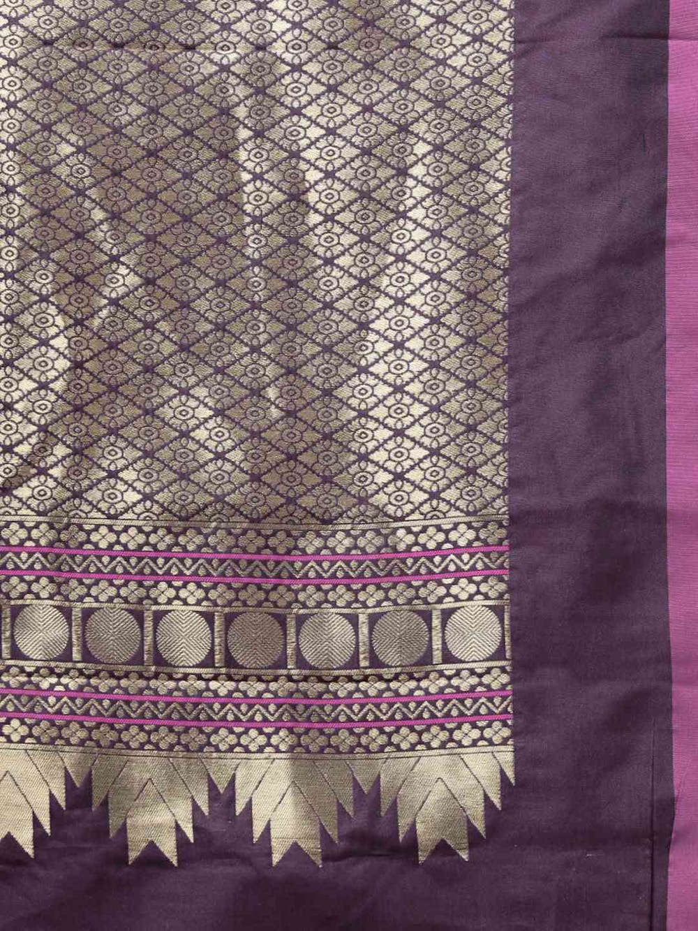 Kanjivaram Wine Colour Silk Blend Woven Design Saree