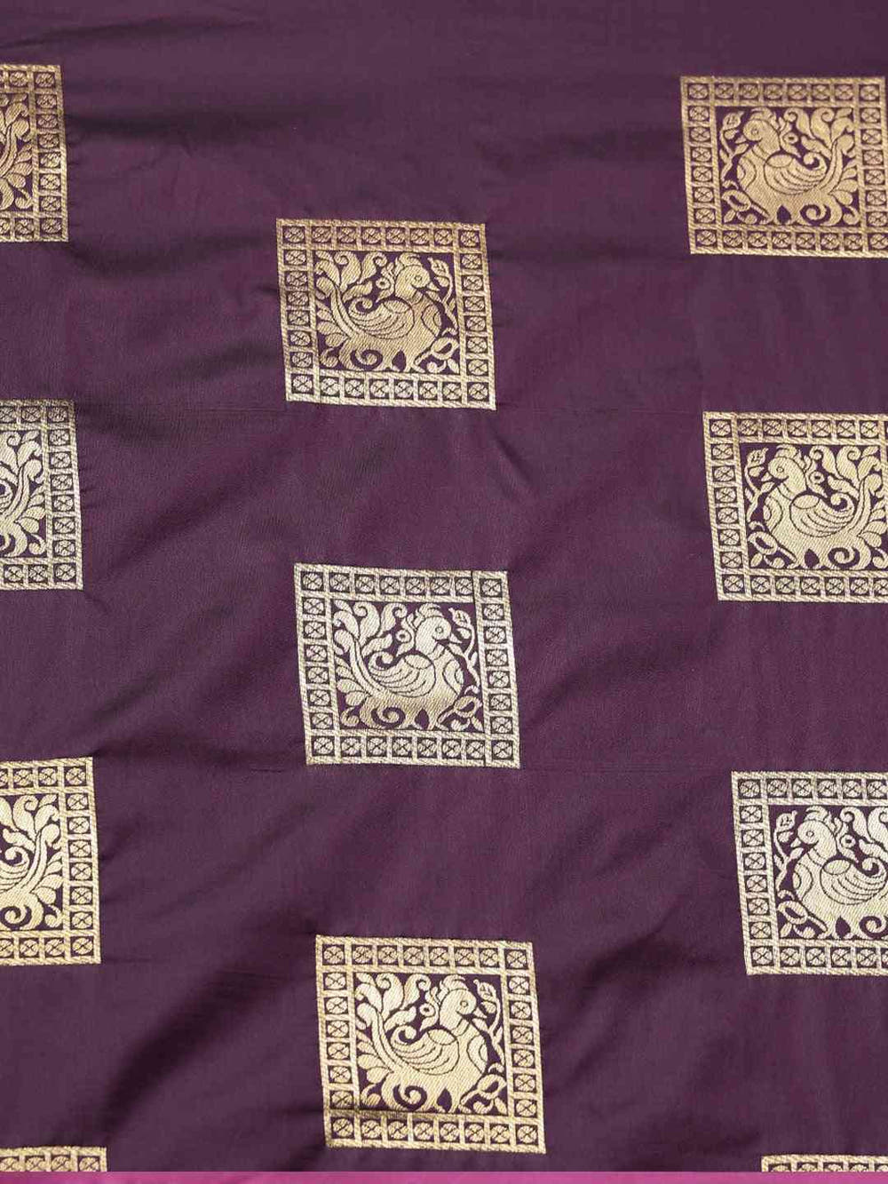 Kanjivaram Wine Colour Silk Blend Woven Design Saree