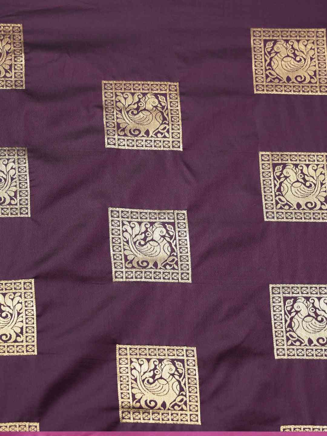 Kanjivaram Wine Colour Silk Blend Woven Design Saree