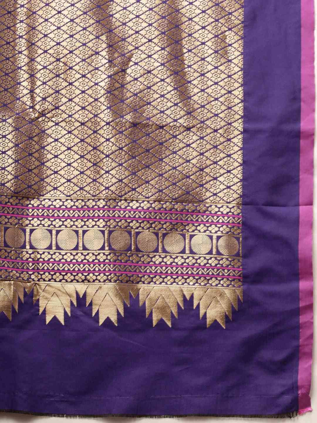 Kanjivaram Indigo Colour Silk Blend Woven Design Saree