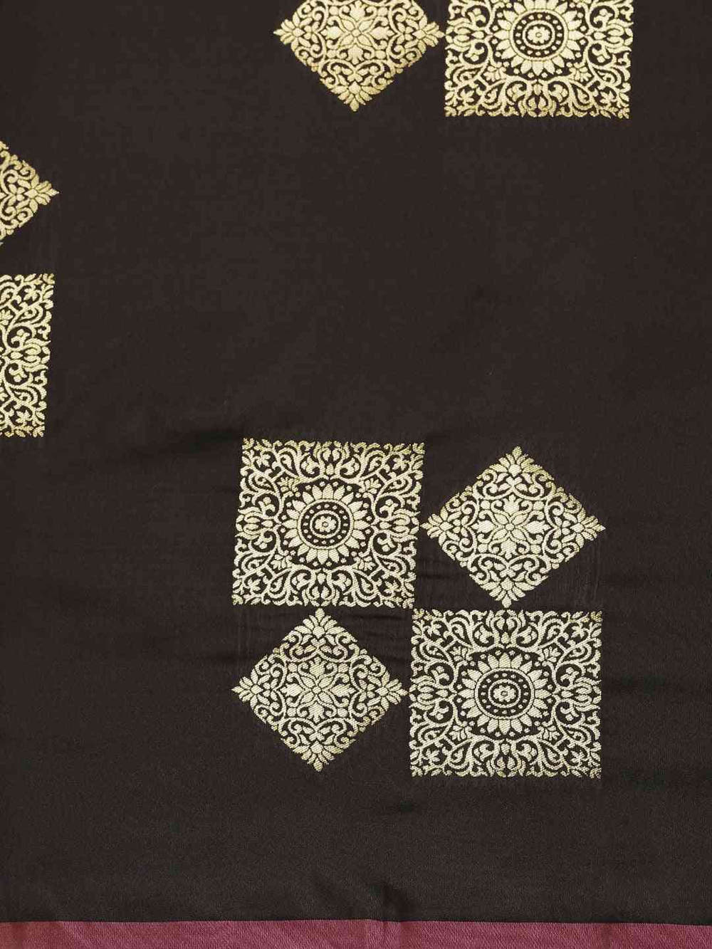Stylish Kanjivaram Black Colour Silk Blend Woven Design Saree