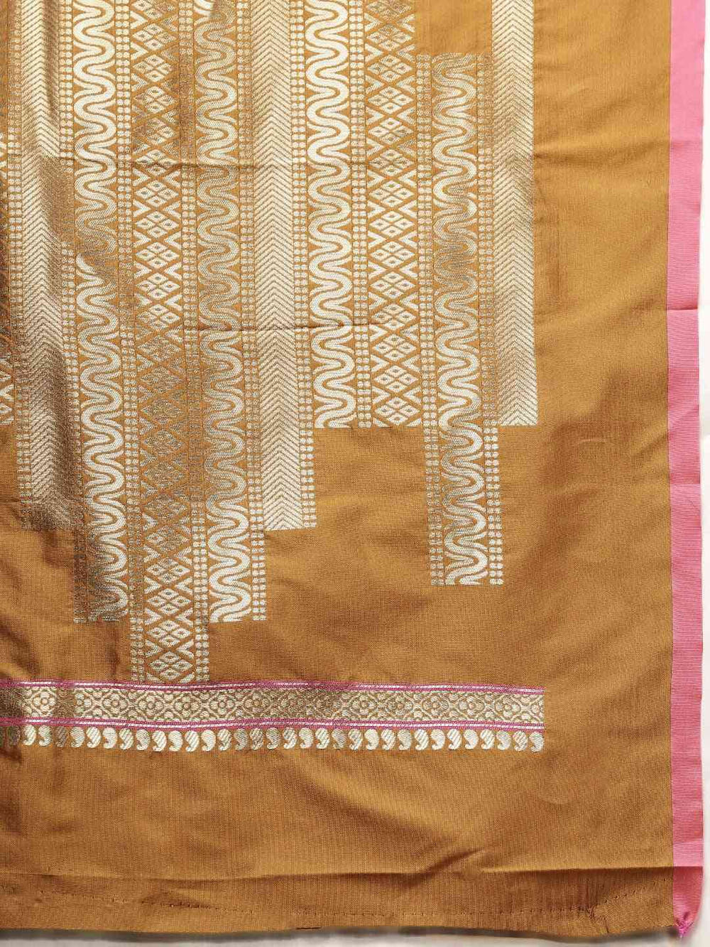 Stylish Kanjivaram Mustard Colour Silk Blend Woven Design Saree