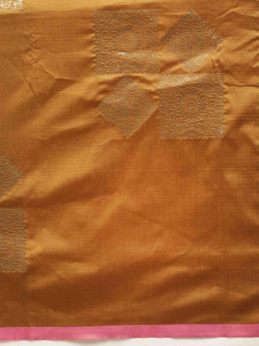 Stylish Kanjivaram Mustard Colour Silk Blend Woven Design Saree