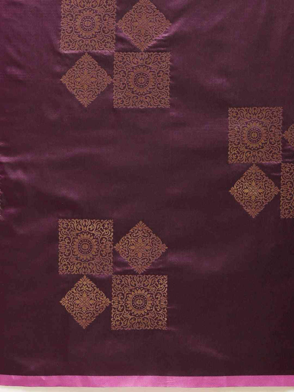 Stylish Kanjivaram Wine Colour Silk Blend Woven Design Saree