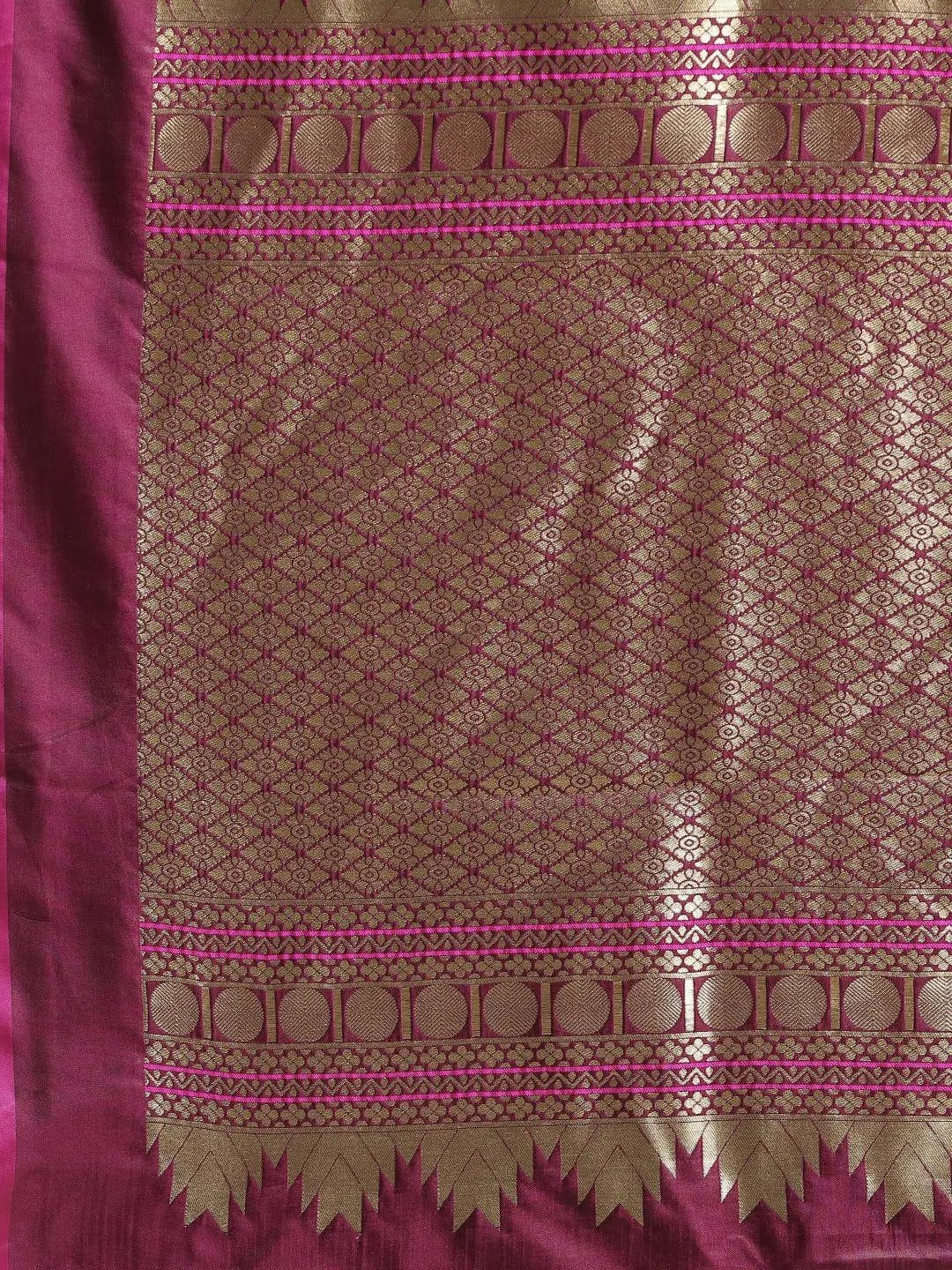 Kanjivaram Burgundy Colour Silk Blend Woven Design Saree