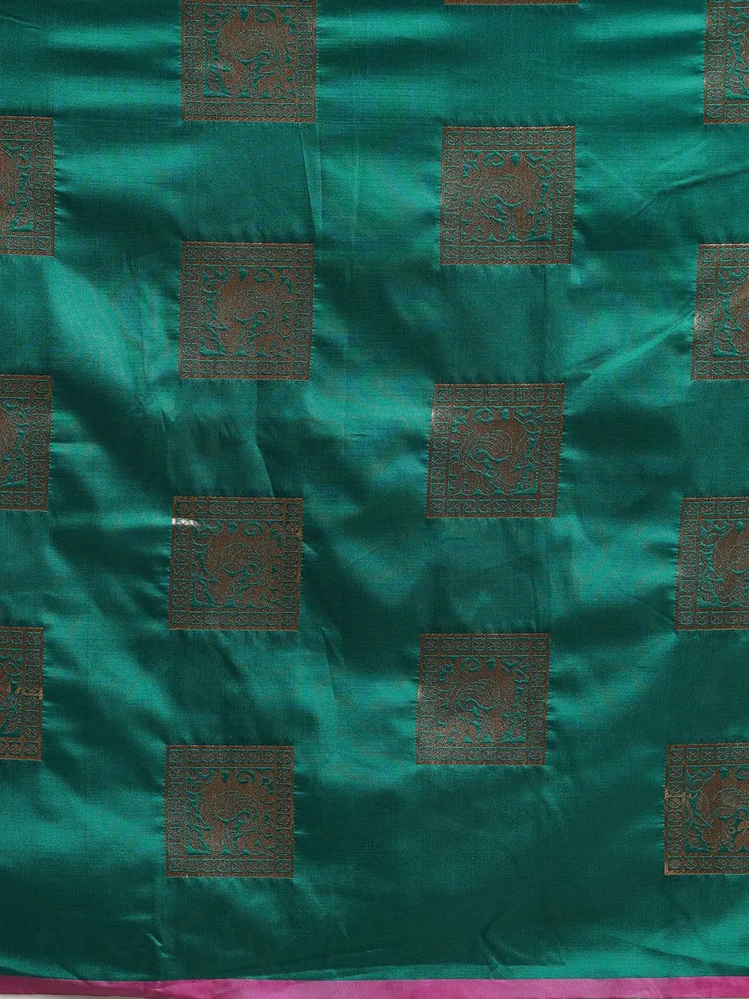 Kanjivaram Rama Colour Silk Blend Woven Design Saree