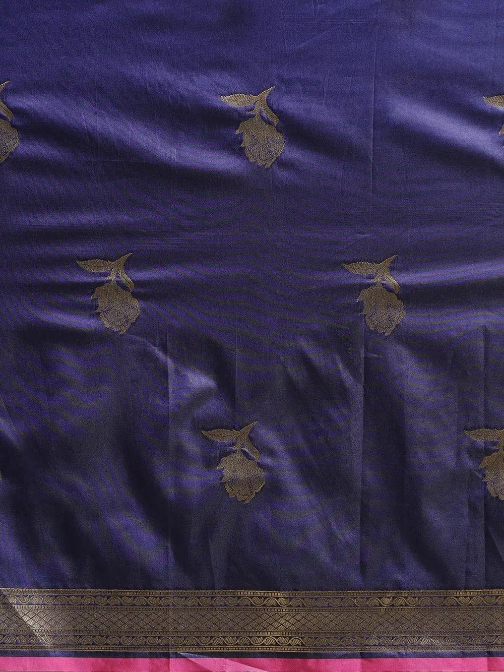 Traditional Banarasi Navy Silk Woven Design Saree