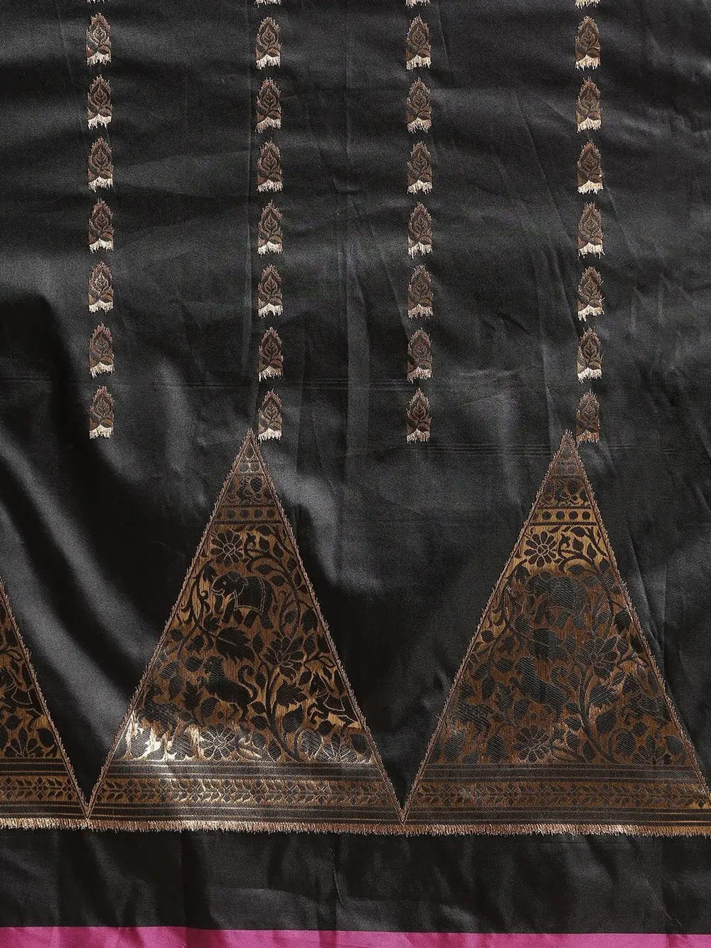 Digital Black Colour Silk Woven Design Banarasi Saree