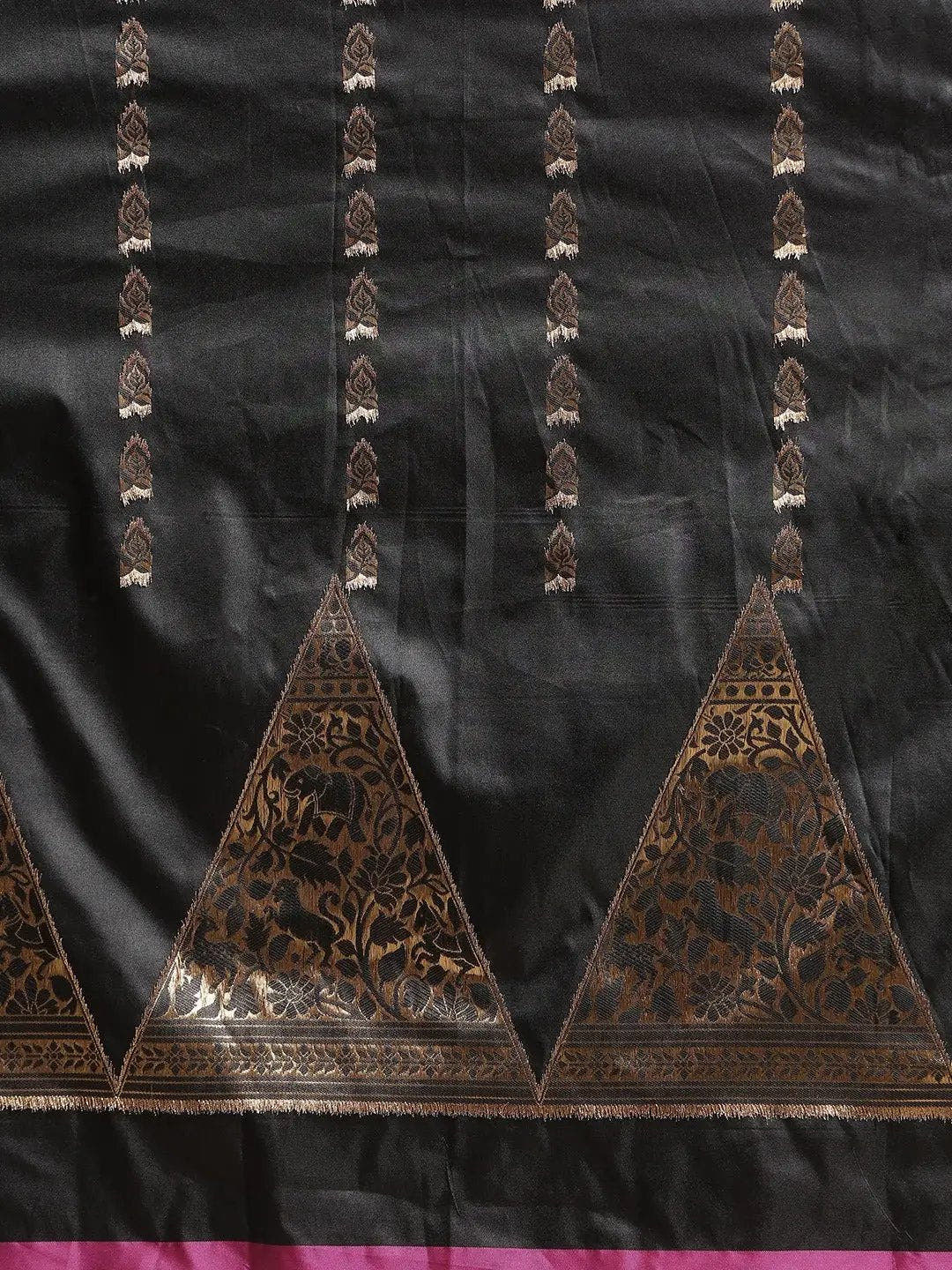 Digital Black Colour Silk Woven Design Banarasi Saree