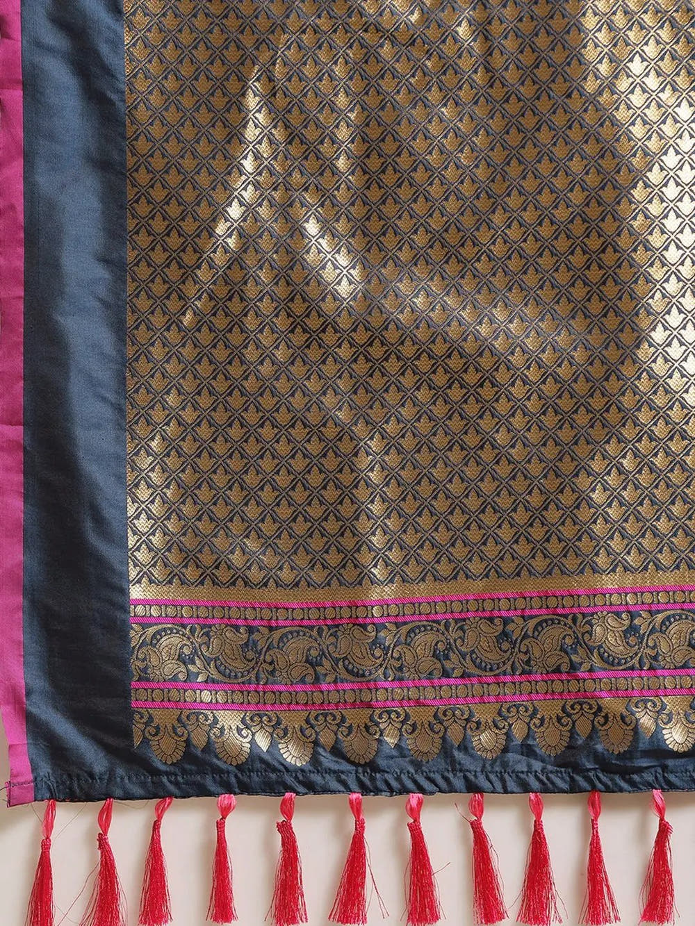 Stylish Teal Colour Ethnic Motifs Woven Design Banarasi Saree