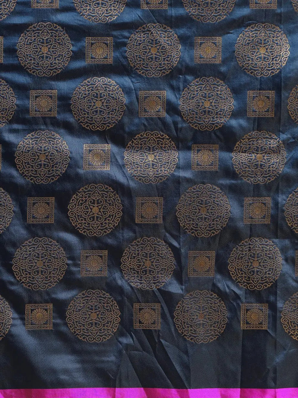 Stylish Teal Colour Ethnic Motifs Woven Design Banarasi Saree