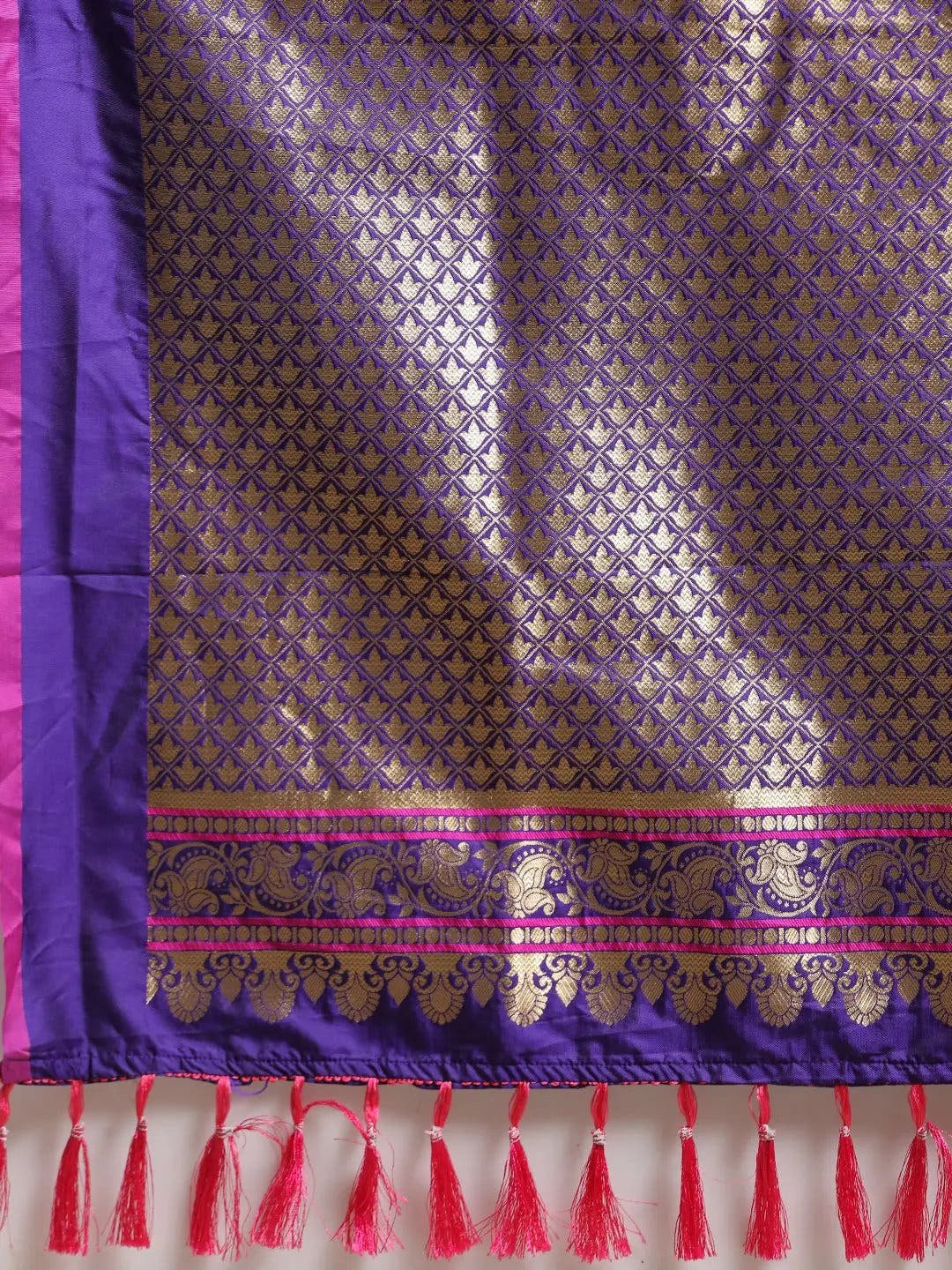 Stylish Purple Colour Ethnic Motifs Woven Design Banarasi Saree