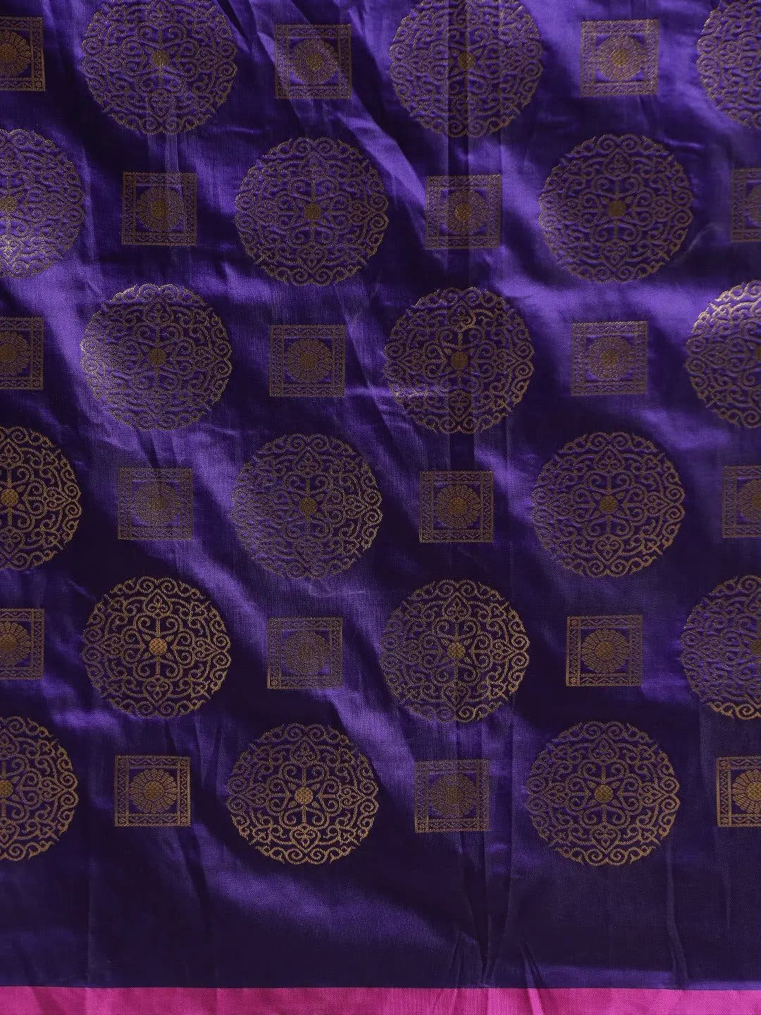 Stylish Purple Colour Ethnic Motifs Woven Design Banarasi Saree