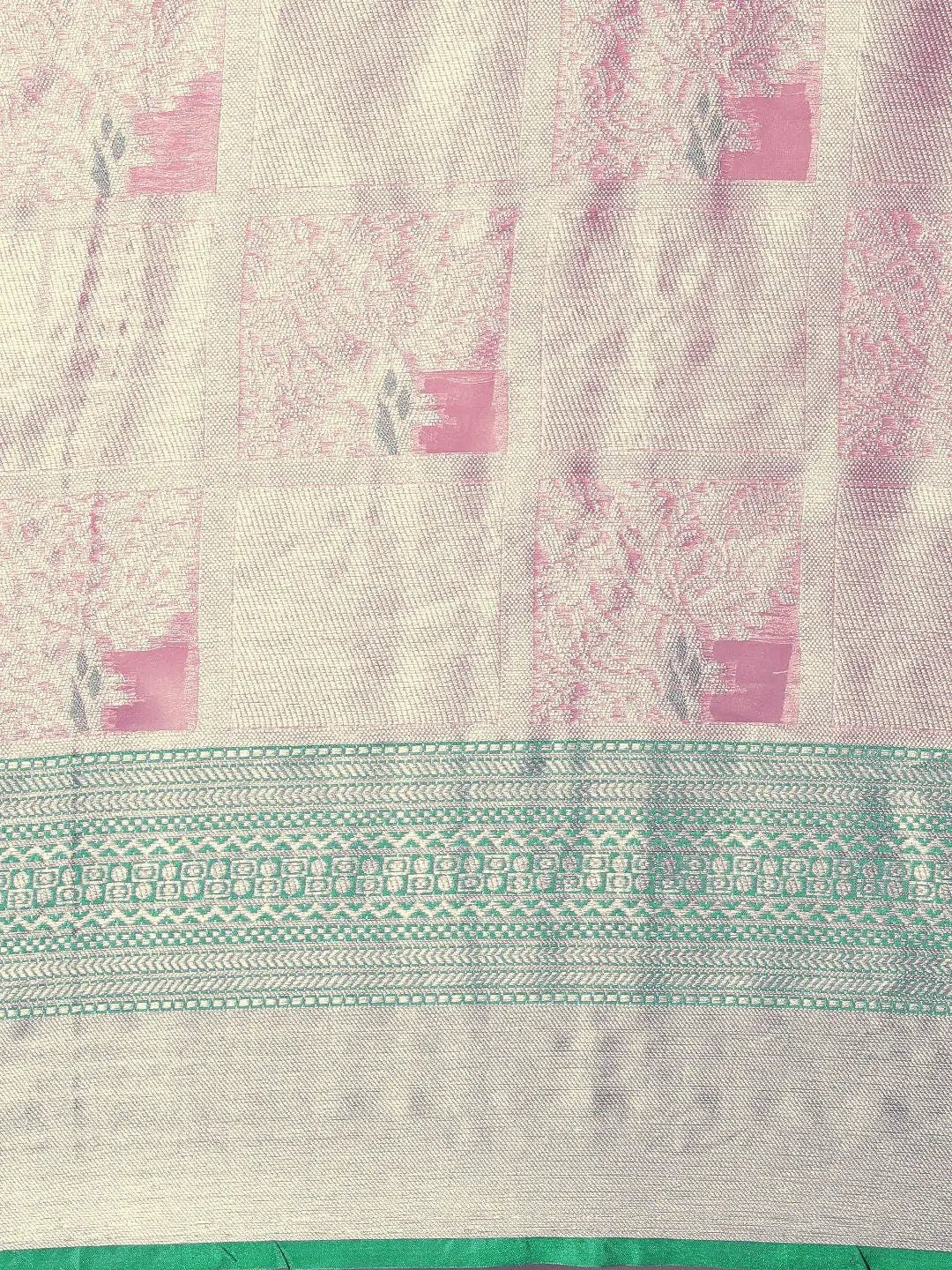 Light Pink Kora Silk Banarasi Saree