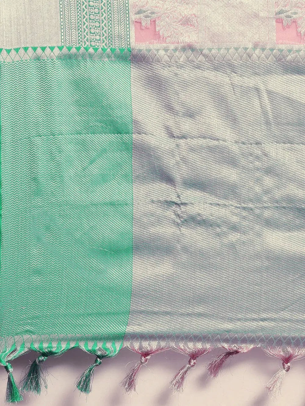 Light Pink Kora Silk Banarasi Saree