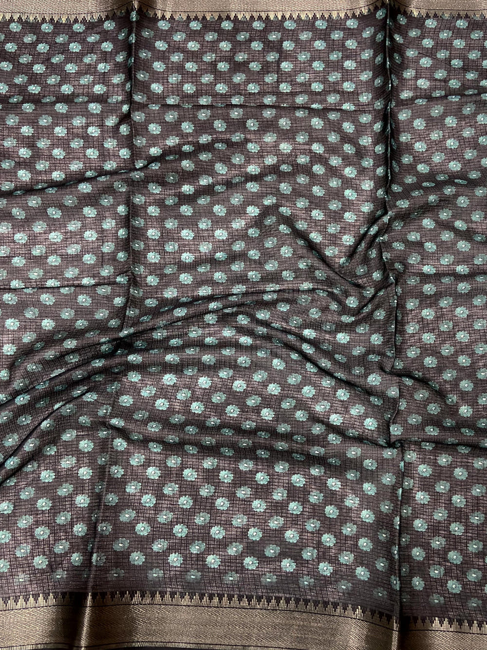 Blue Kota Doriya Stripe Print Saree
