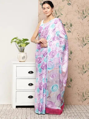 Soft Satin Georgette Pristel Colour Saree