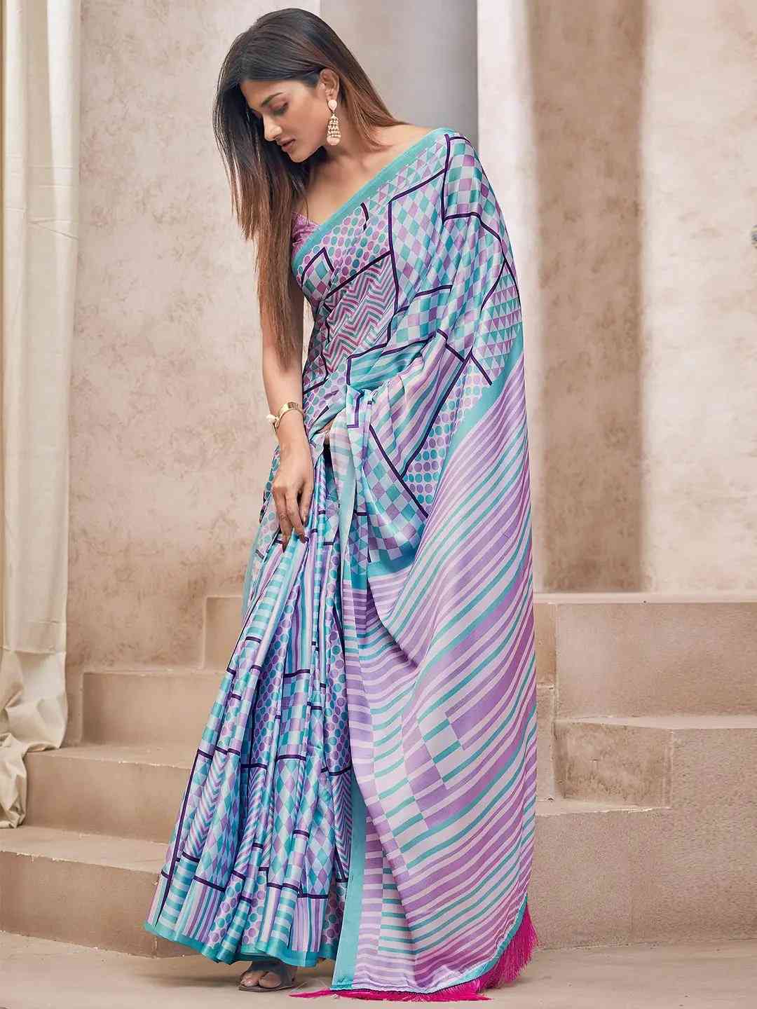Soft Satin Georgette Saree With Trendy Digital Print