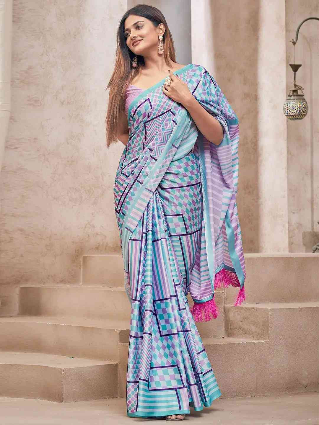 Soft Satin Georgette Saree With Trendy Digital Print