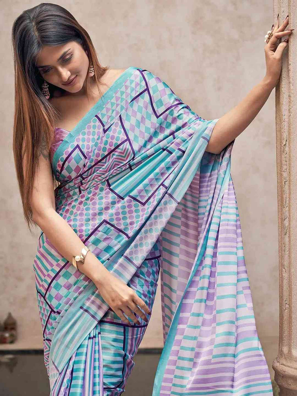 Soft Satin Georgette Saree With Trendy Digital Print