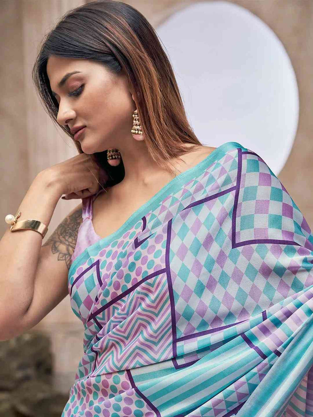 Soft Satin Georgette Saree With Trendy Digital Print