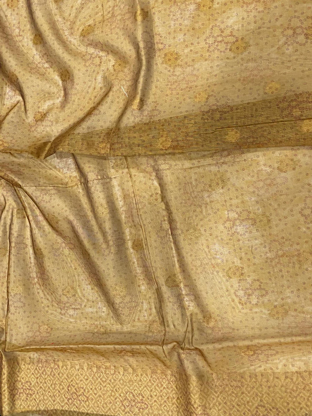 Green Gold Zari And Kalamkari Print Saree