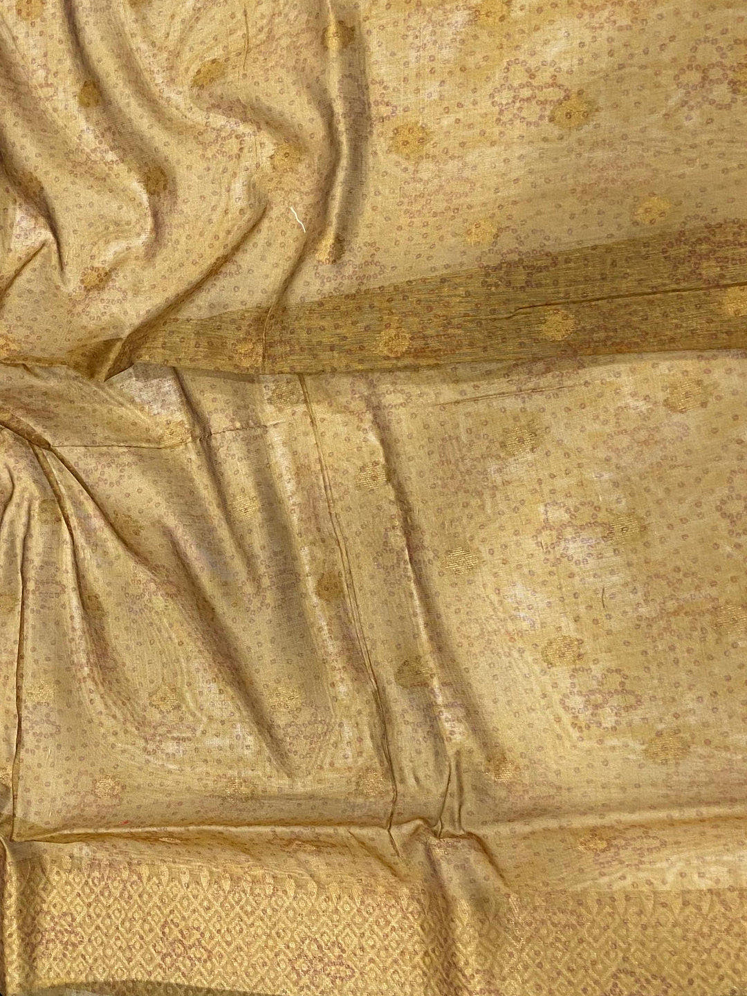 Green Gold Zari And Kalamkari Print Saree
