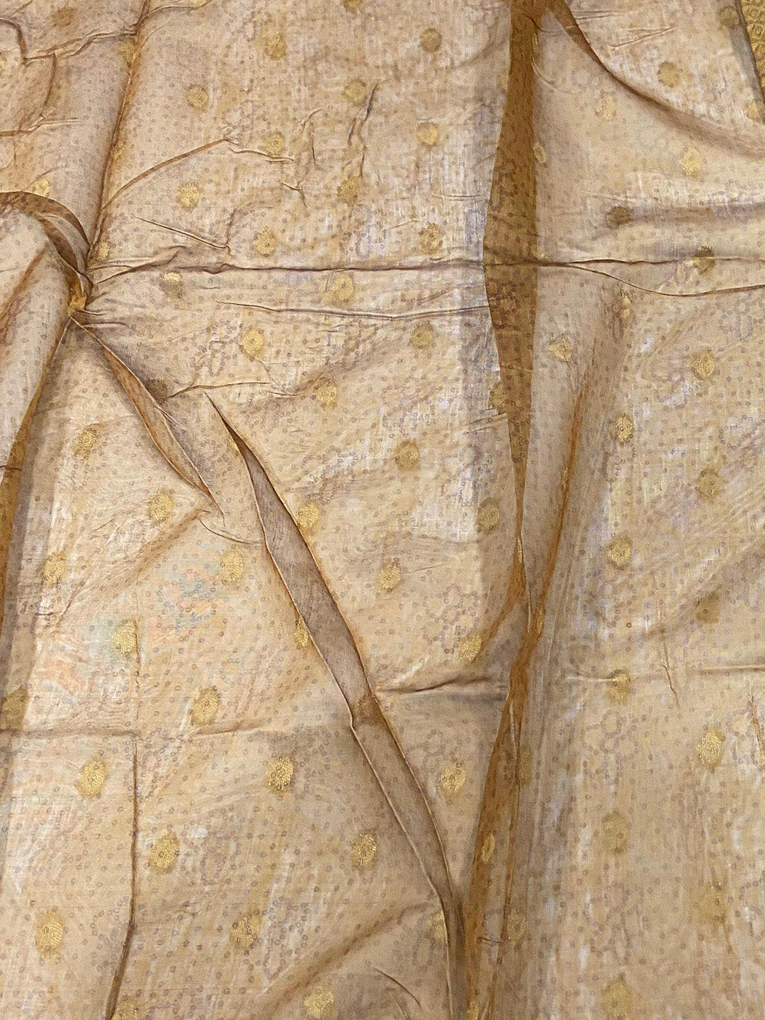 Rama Gold Zari And Kalamkari Print Saree