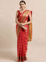 Banarasi Red Colour Woven Design Saree