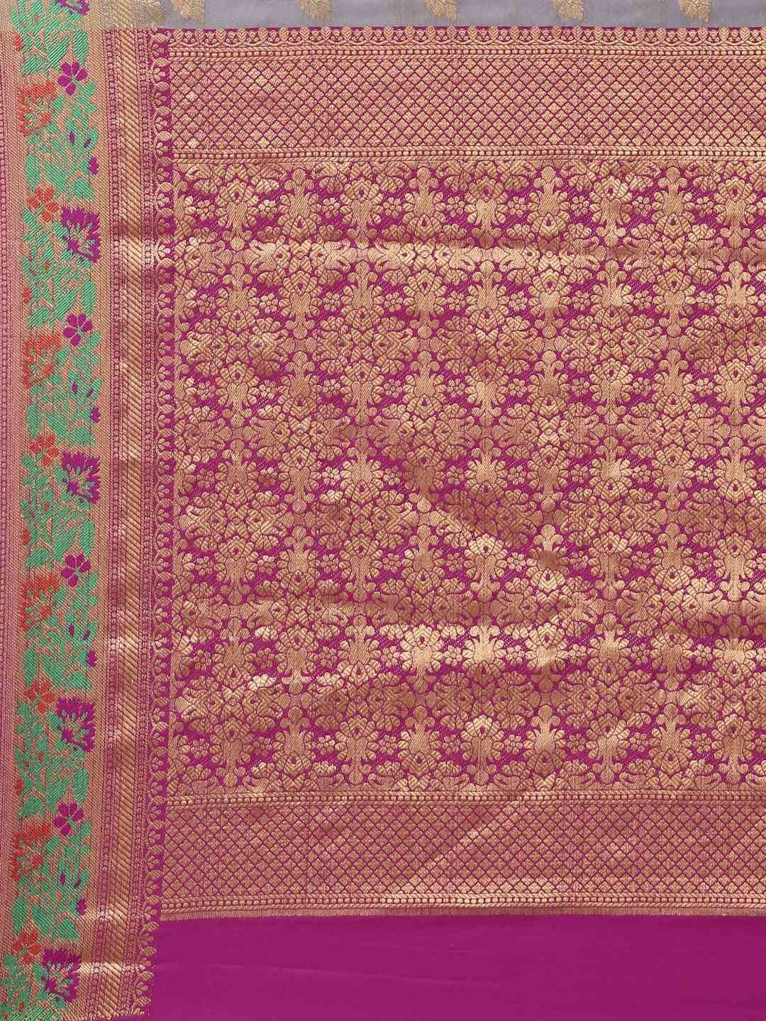 Banarasi Grey Colour Woven Design Saree