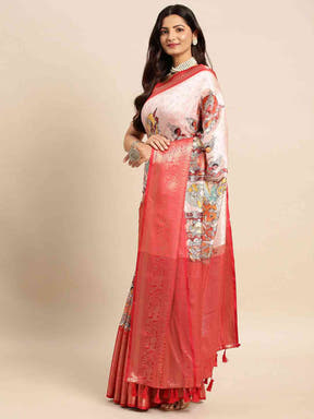 Kalamkari Pattu Banarasi Silk Saree