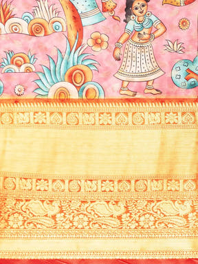 Kalamkari Pattu Banarasi Silk Saree