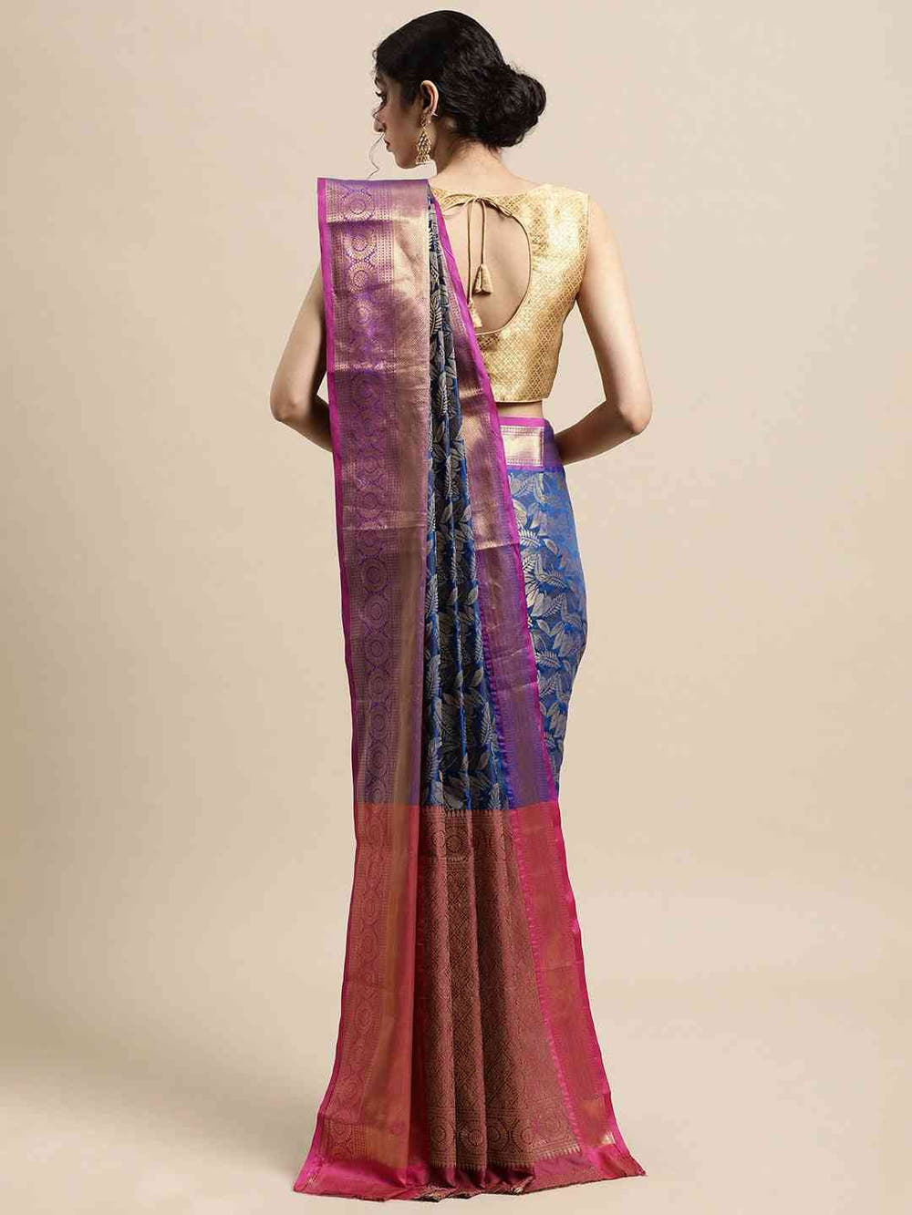 Stylish Kanjivaram Silk Saree Woven Design With Zari Work