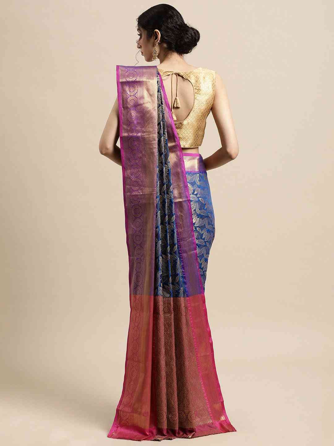 Stylish Kanjivaram Silk Saree Woven Design With Zari Work