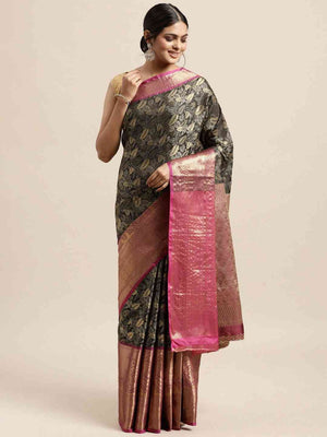 Stylish Kanjivaram Silk Saree Woven Design With Zari Work