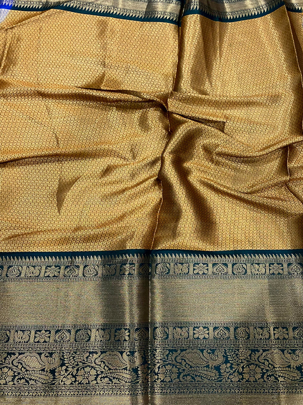 Intricate Ink Blue Banarasi Silk Saree