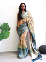 Elegant Patola digital printed Moonga silk saree with intricate design