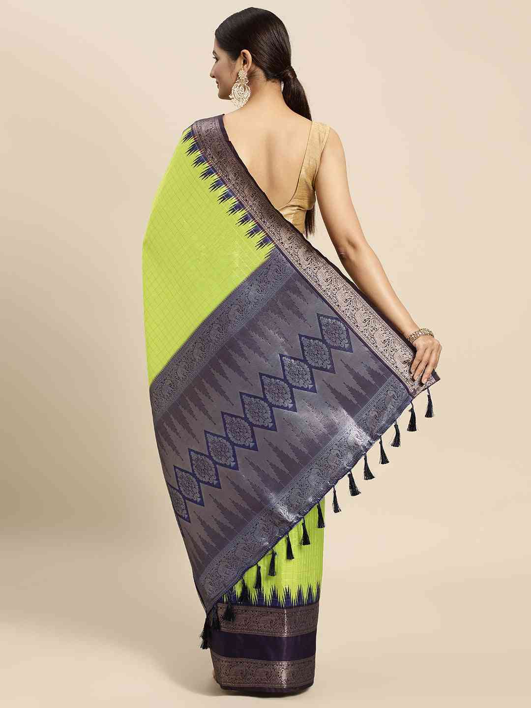  Banarasi Silk Gadwal Pattu Saree With Zari weaving
