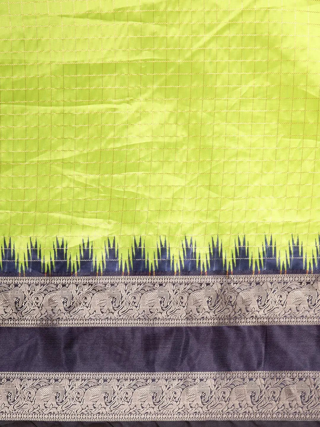  Banarasi Silk Gadwal Pattu Saree With Zari weaving