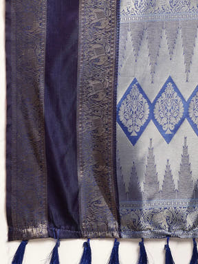  Banarasi Silk Gadwal Pattu Saree With Zari weaving