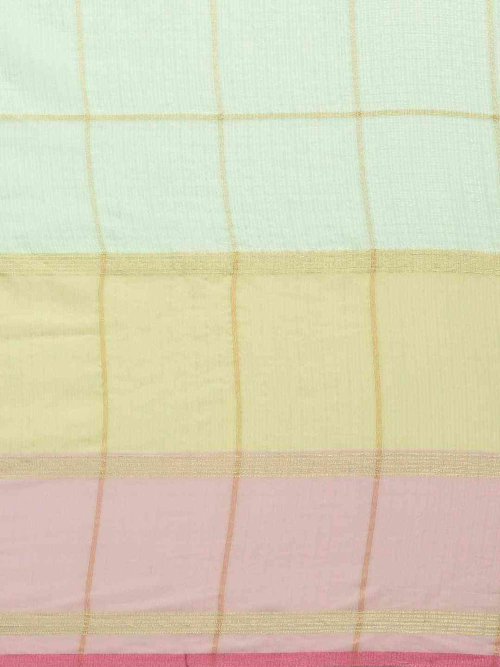 Exclusive Aqua Colour Soft Kota Doria Zari Work Saree