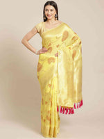 Stylish Cotton Blend Woven Design Saree