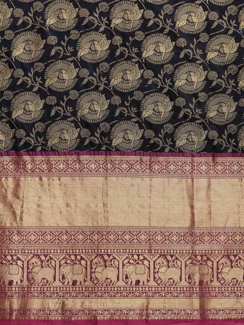 Soft Silk Navy Colour Kanjivaaram Zari & Butta Weaving Saree