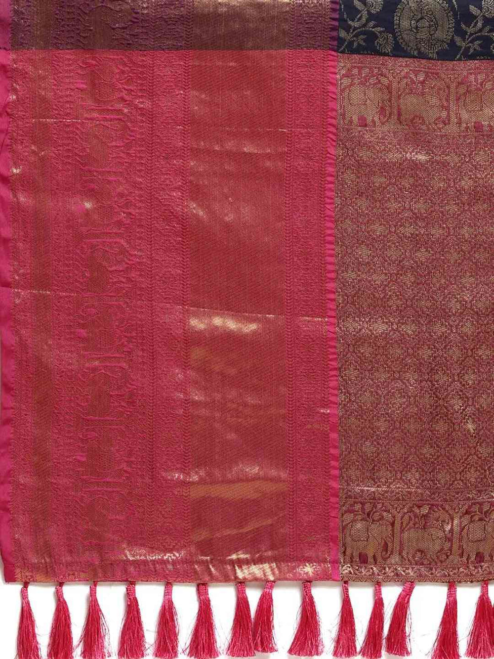 Soft Silk Navy Colour Kanjivaaram Zari & Butta Weaving Saree