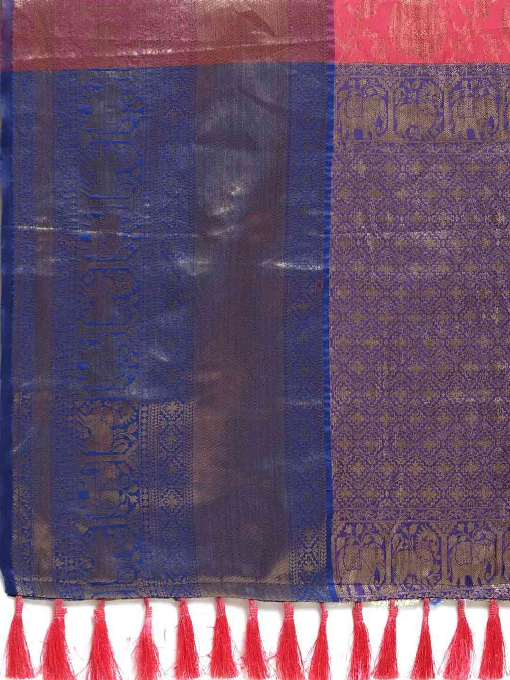 Soft Silk Pink Colour Kanjivaaram Zari & Butta Weaving Saree