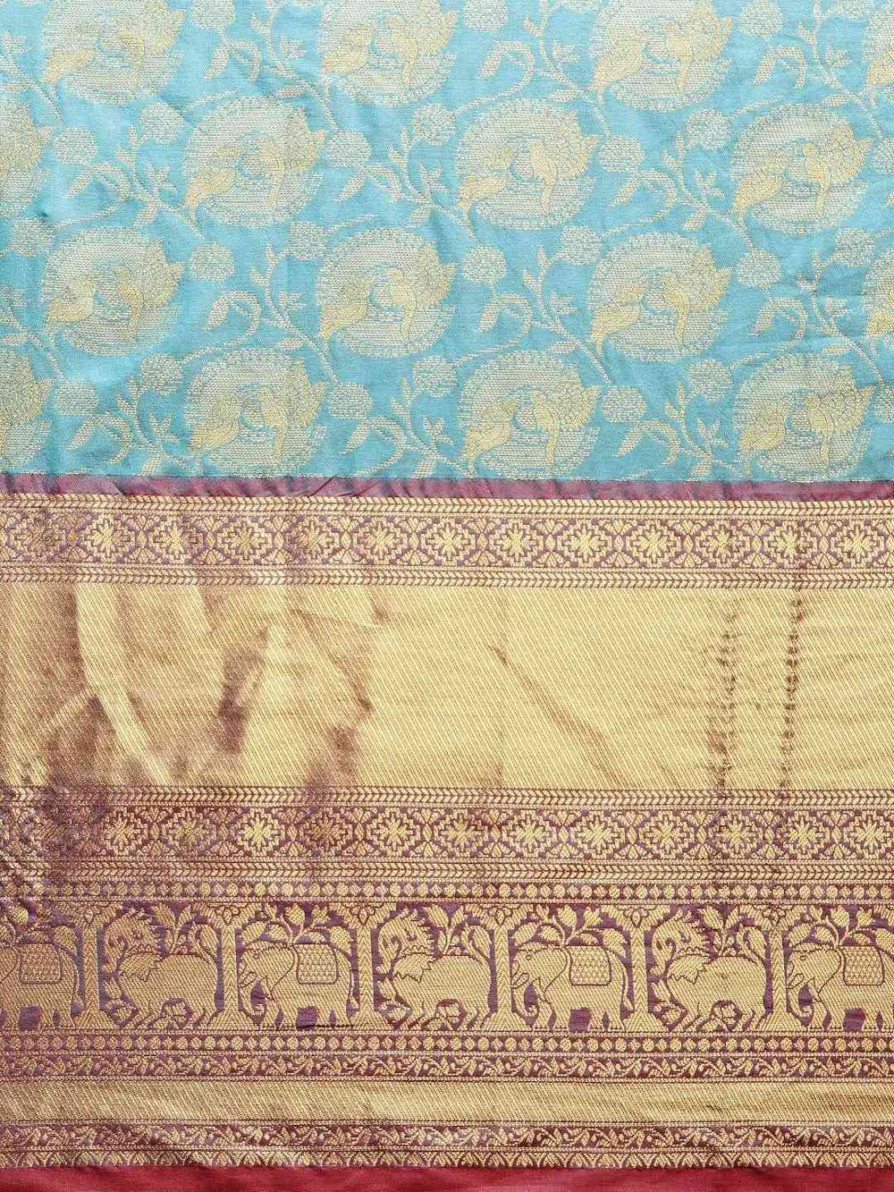 Soft Silk Light Blue Colour Kanjivaaram Zari & Butta Weaving Saree