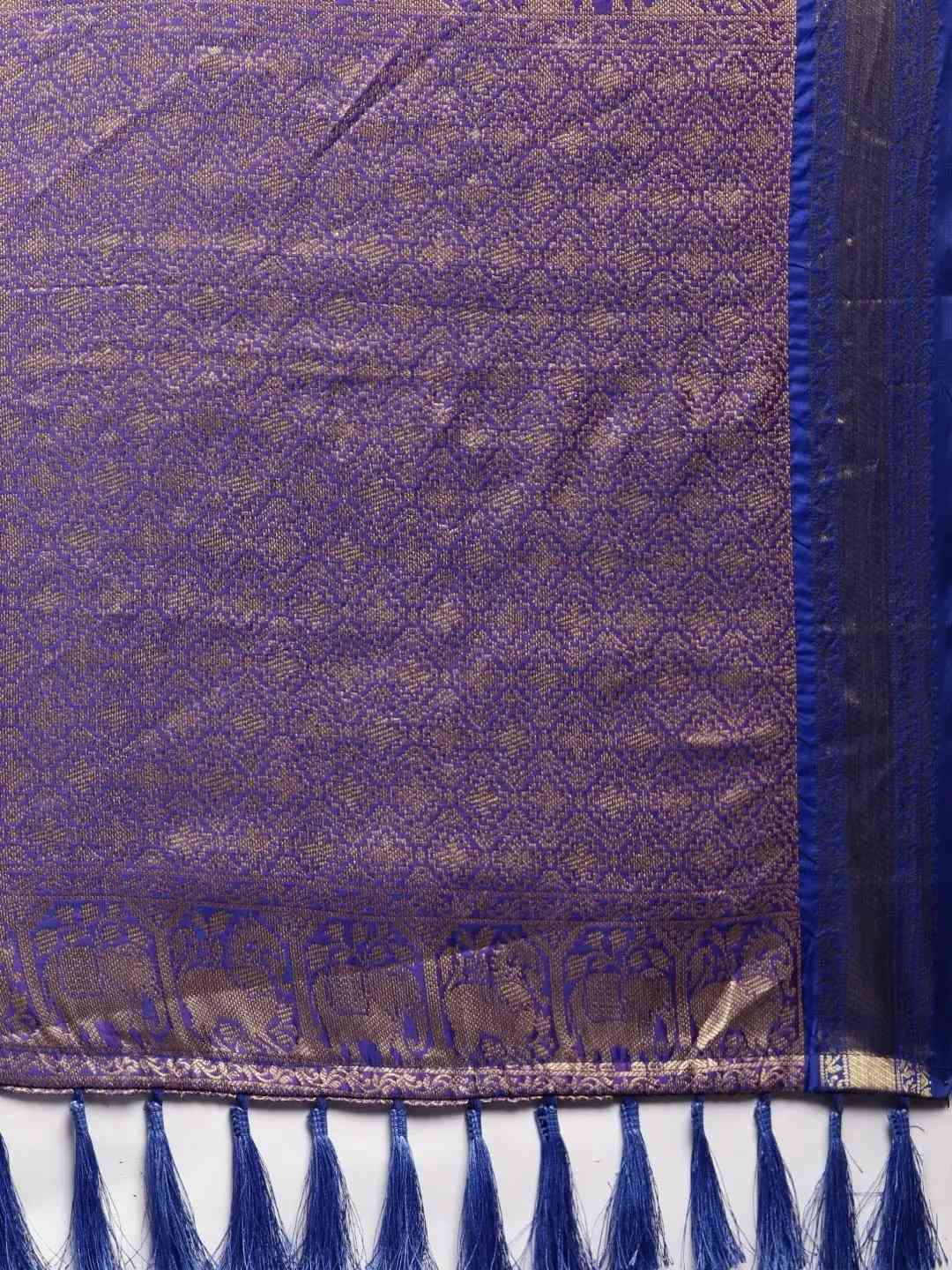 Soft Silk Wine Colour Kanjivaaram Zari & Butta Weaving Saree