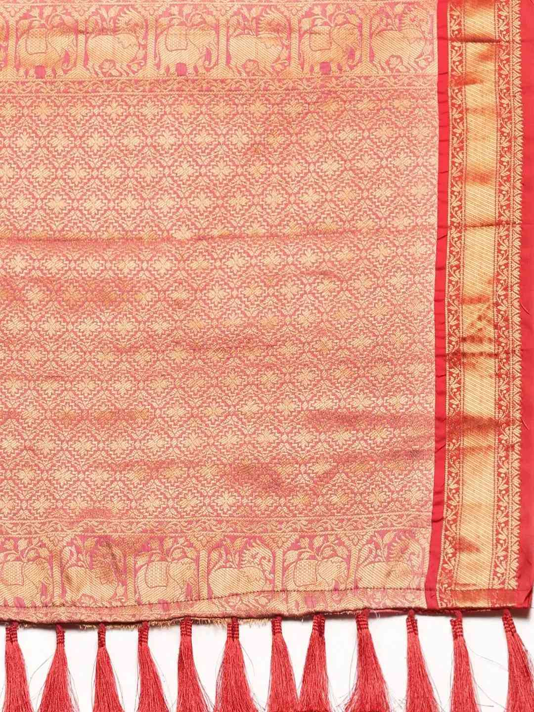 Soft Silk Yellow Colour Kanjivaaram Zari & Butta Weaving Saree