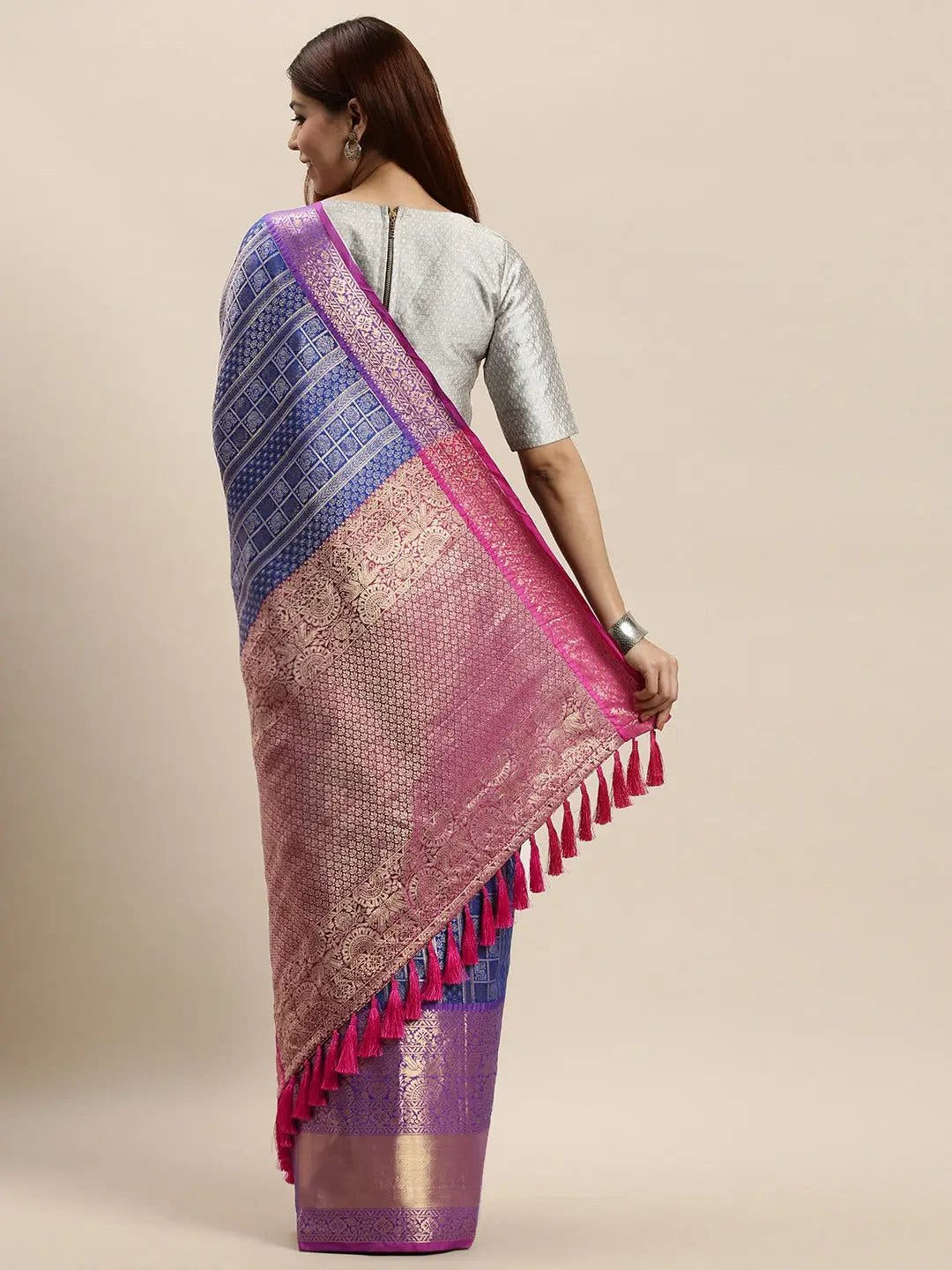 Banarasi Woven Design Saree With Zari Border